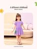 Little Maven Girls' Cartoon Short-Sleeve Summer Dress - European & American Style.