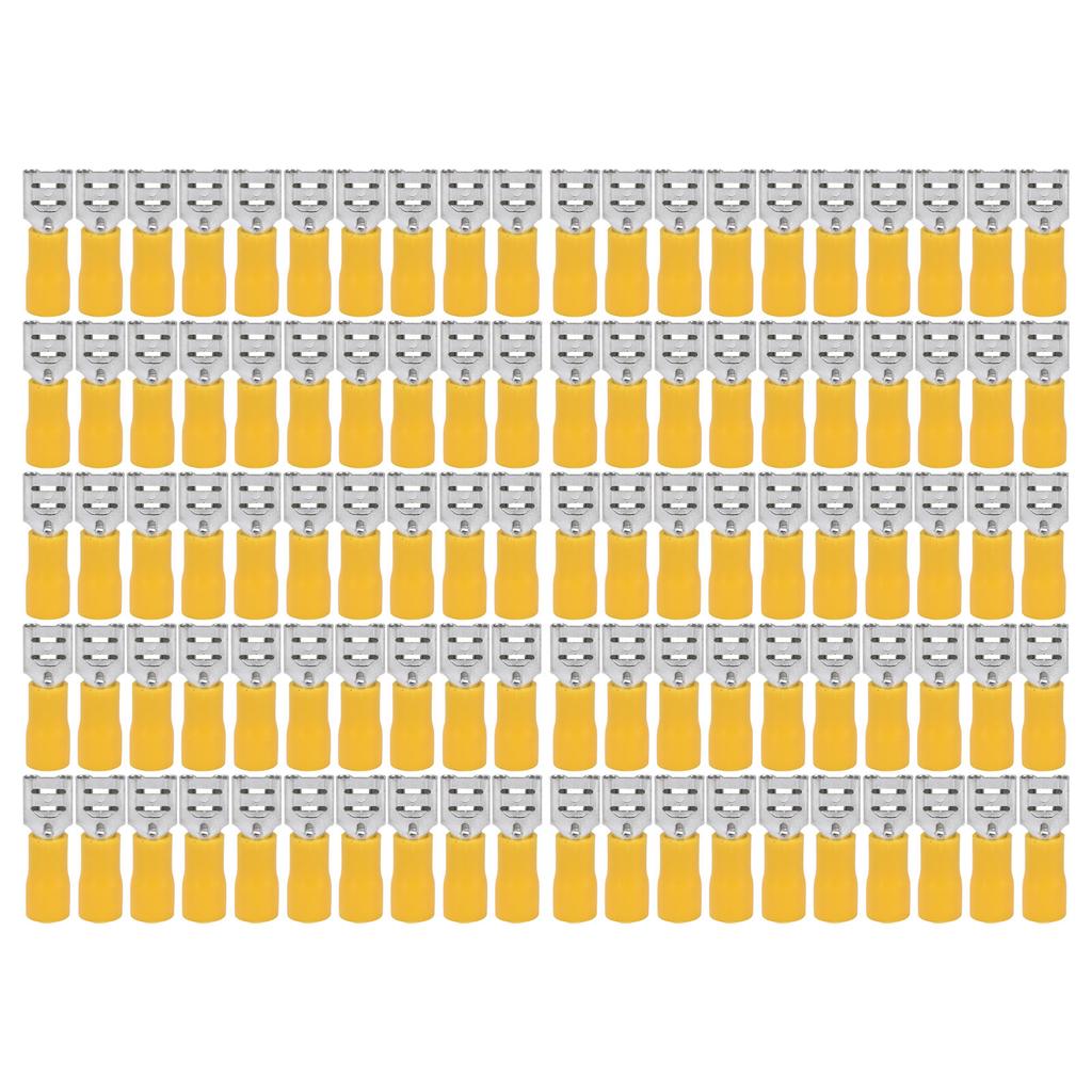 100PCS Insulated Wire Terminal Female Spade Electrical Crimp Connector for AWG 12‑10 4‑6mm²