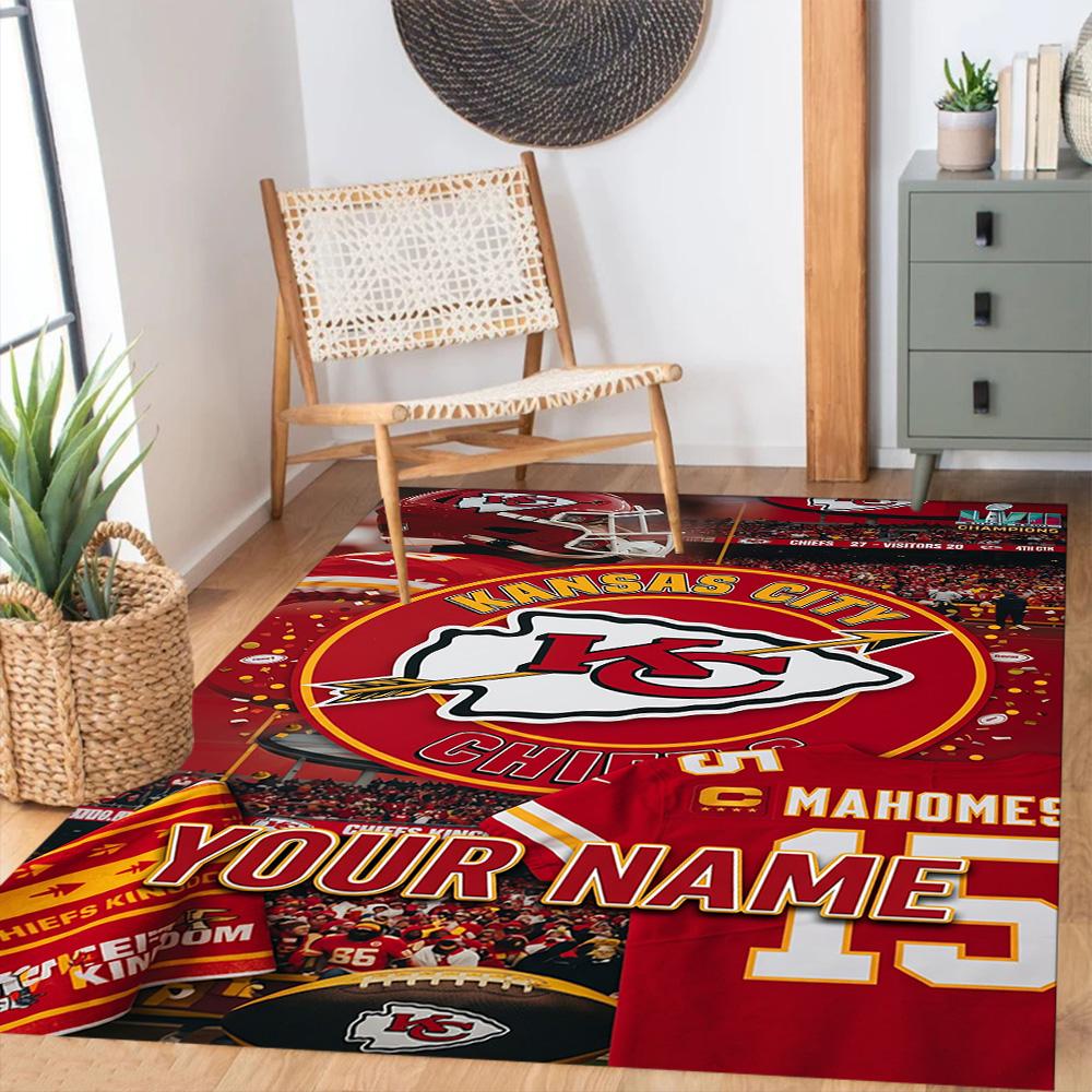 Kansas City Football Personalized Name Carpet Perfect For Hallway Outdoor Decorate Room Dormitory Antislip Rug Decorate Offices Spiritual Gift