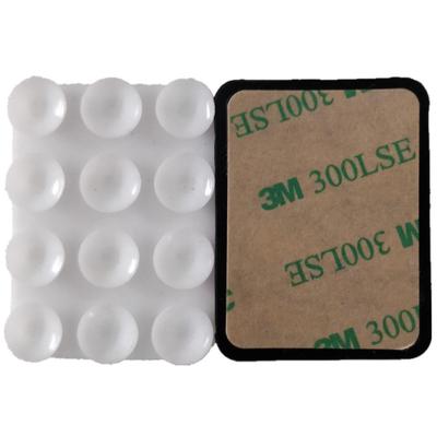 Silicone Suction Cup for Mobile Phones - Square, Single-Sided, Set of 12