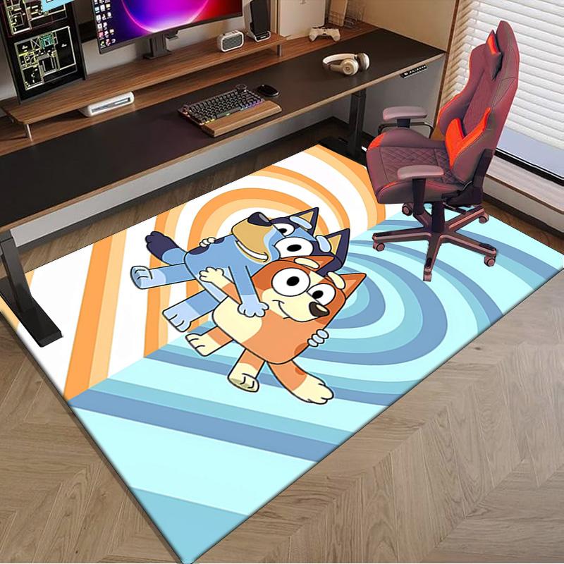 Bluey Friends Adventure Area Rug Office Rug, Chair Rug, Decor Carpet Livingroom Bedroom Mat, Large Size Fan Gifts Christmas Gifts