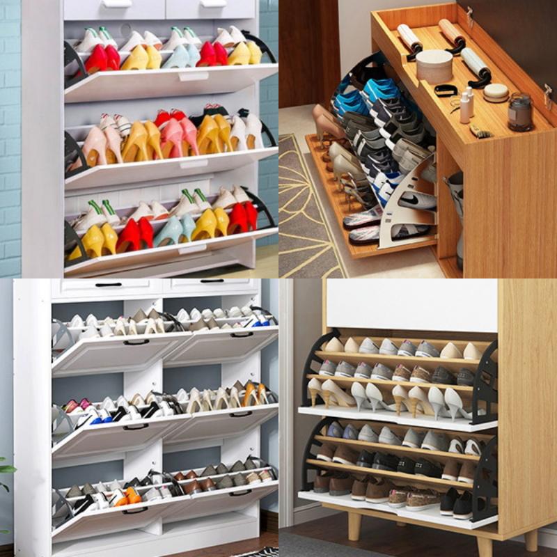 2Pcs Hardware Furniture Hinge 1/2/3 Layer Shoes Drawer Cabinet Hinge Rack Stainless Steel Foldable Shelf Accessories
