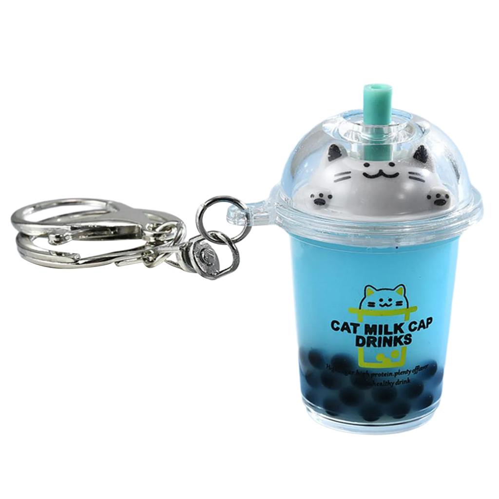 Katze Bubble Tea Anhänger Cartoon Milchtee Anhänger Schlüsselanhänger Modische Acryl Schlüsselanhänger Schmuck für Rucksäcke und Handy