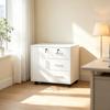 Office Pedestal Lockable Storage Cabinet with 3 Drawers, Adjustable Shelf and Casters (only with 1pc Storage Cabinet)