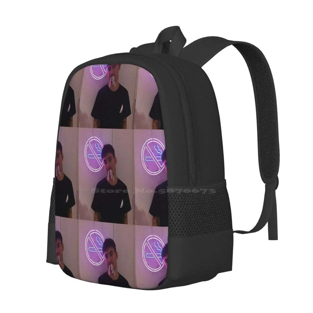 Yung Hurn Phone Case School Bag Big Capacity Backpack Laptop Yung Hurn Fashion New York Pattern London Paris France Band
