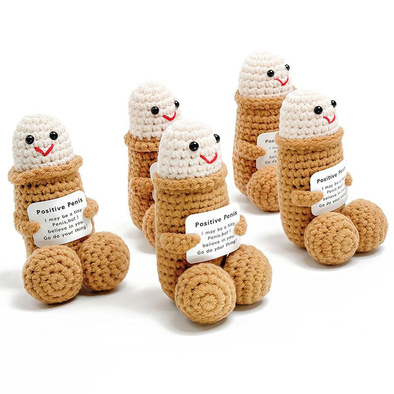 Mini Funny Penis Positive Up Gifts with Encouragement Card Emotional Support Dick, Positive Toy for Birthday Party, Decoration