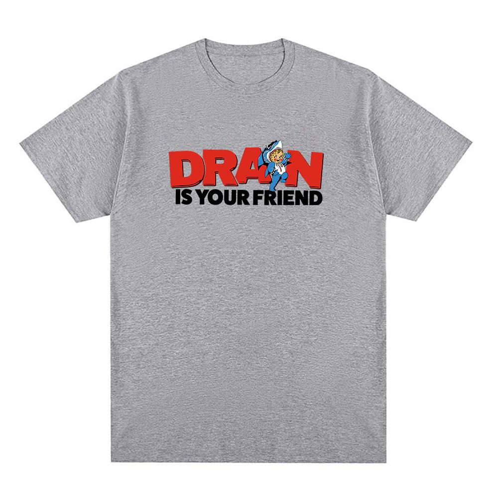 DRAIN KEWPIE FRIEND TEE . . . IS YOUR FRIEND Printing T-shirt Unisex Streetwear Hip Hop Cotton Short Sleeve Fashion Tshirts