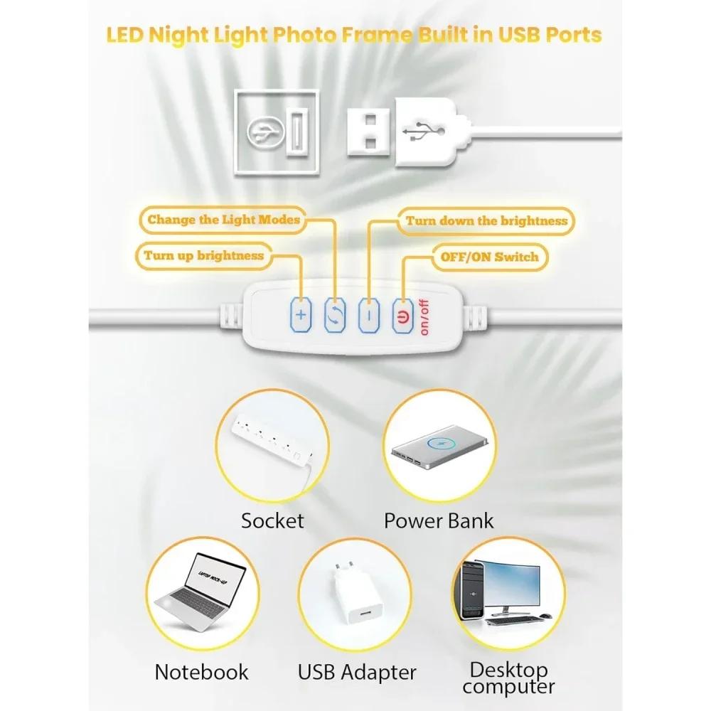Light Painting Picture Frame Modern Landscape LED Night Light Room Decor Art Atmosphere Christmas Gifts Bedside Table Mood Lamp