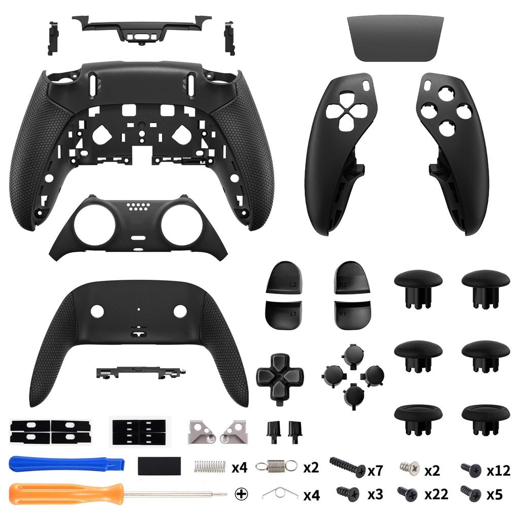 eXtremeRate PS5 Edge Controller Compatible Full Set Shell Button Rubber Grip Bottom Front and Rear Decorative Interchangeable Custom Replacement