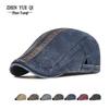 Frühlings-Wasch-Faded Sonnenschutz Unisex Schnabelkappe - Britischer Stil Künstlerischer Malerhut