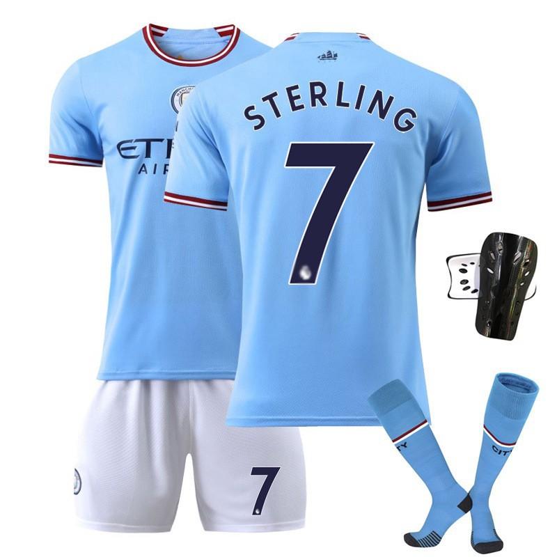 2223 Manchester City Jersey No. 17 De Braunet Home Away Children Adult 10 Aguero Football Set