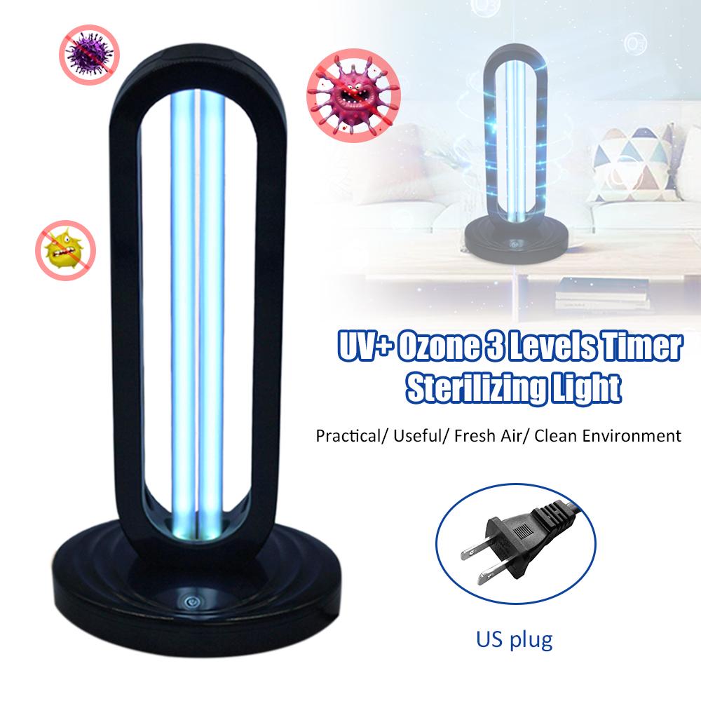 AC 220 V 38 W 254NM UV+ Ozon Timer Światło Lampa sterylizująca 3 poziomy Regulowane ustawienie czasu Czas Tryby pomiaru Wskaźnik Projekt pilota Mini Przenośny