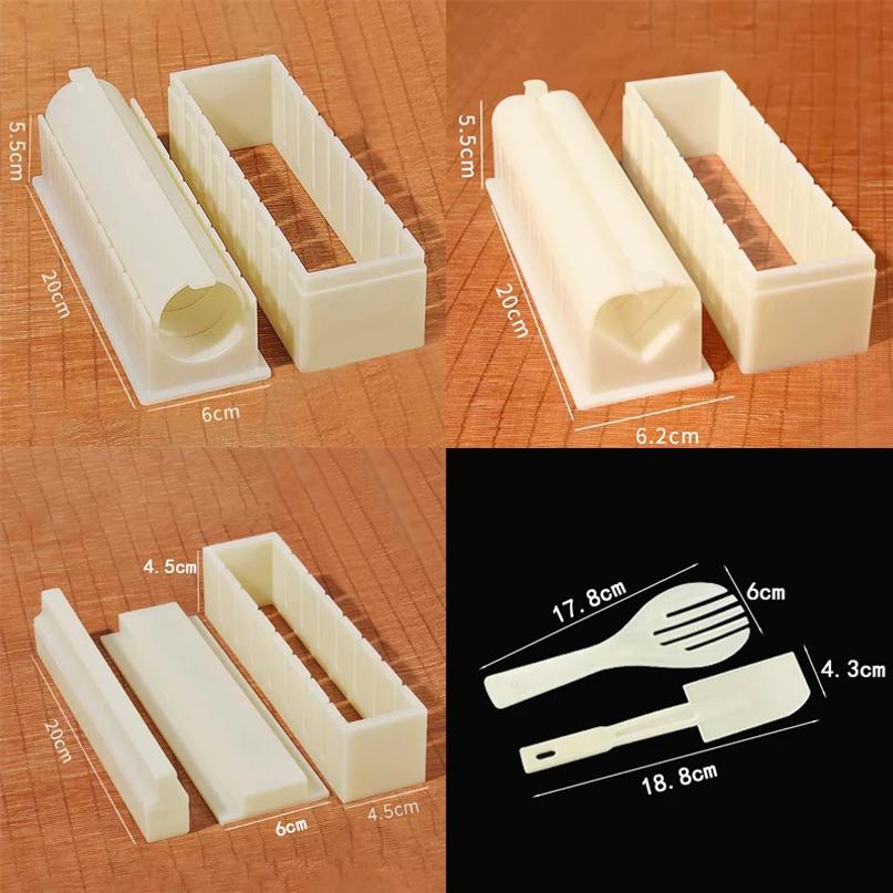 Make Sushi Machine Cutter Sushi Maker Kimbap Sushi Rolls Mold Round Square Heart-shaped Onigiri Molds Rice Balls