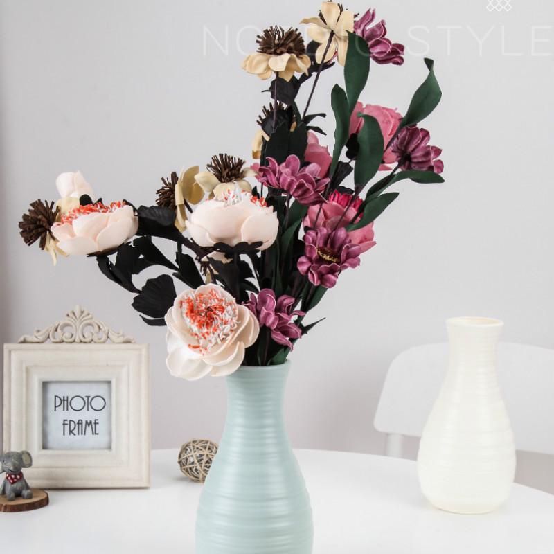 Origami Plastic Vase White Imitation Ceramic Flower Pot Flower Basket Flower Vase Decoration Home