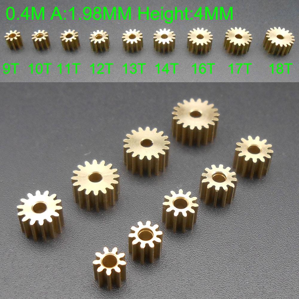 20Pcs/Lot 0.4M 0.4 Modulus 18T Brass Gear Spur Mechanical Small Pinion Bore Hole Aperture 2MM 1.98MM 2A 18 Teeth Height 4MM 182A