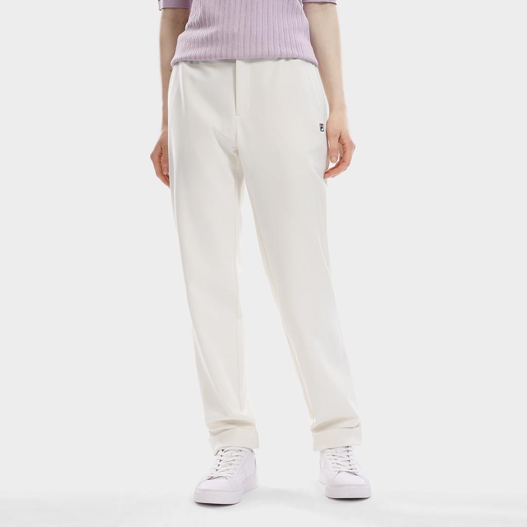 Fila Woven Long Pants Basic Simple Business Straight Leg Casual Pants Women pants Steam-White F11W331803F-IV