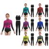 Conjunto de 3 Piezas para Patinaje Artístico Femenino: Maillot con Pedrería, Chaleco con Espalda de Ojal y Leggings