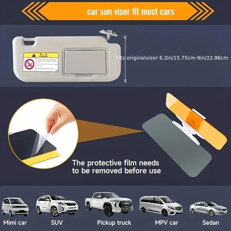 Car Sun Visor Goggle Night Vision Driving HD Anti Sunlight Dazzling Day Mirror UV Fold Flip Down Clear View Interior Mirrors Ama