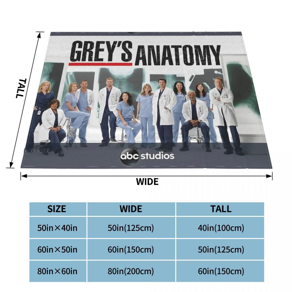 Meredith Grey Derek Shepherd Cristina Yang Blankets Grey's Anatomy Doctor Flannel Novelty Throw Blankets for Bed Lounge Decor