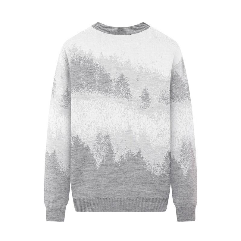 QiPai Men's Round Neck Pullover Wool Blend Sweater