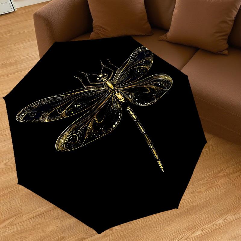 1PC Dragonfly Artwork Automatic Open/Close Umbrella with Windproof, 8-Rib Sturdy Canopy, Durable Ribs, Fashionable Design1402A