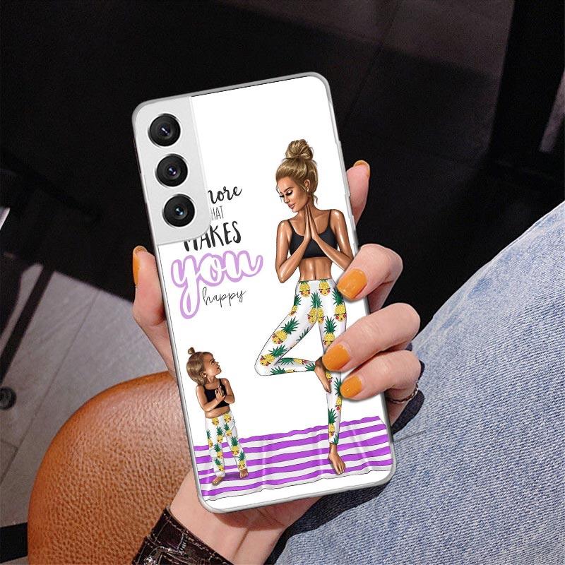 Mom Baby Girls Phone Case For Samsung Galaxy S24 S25 Edge S26 Ultra S23 S22 S21 Plus S20 FE + Personalized Print Cover Galaxy S2