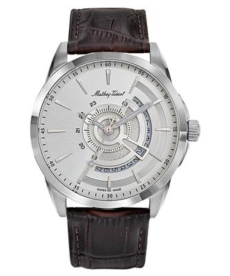 Mondo Lederarmband Silber Zifferblatt Quarz H711AS Herrenuhr