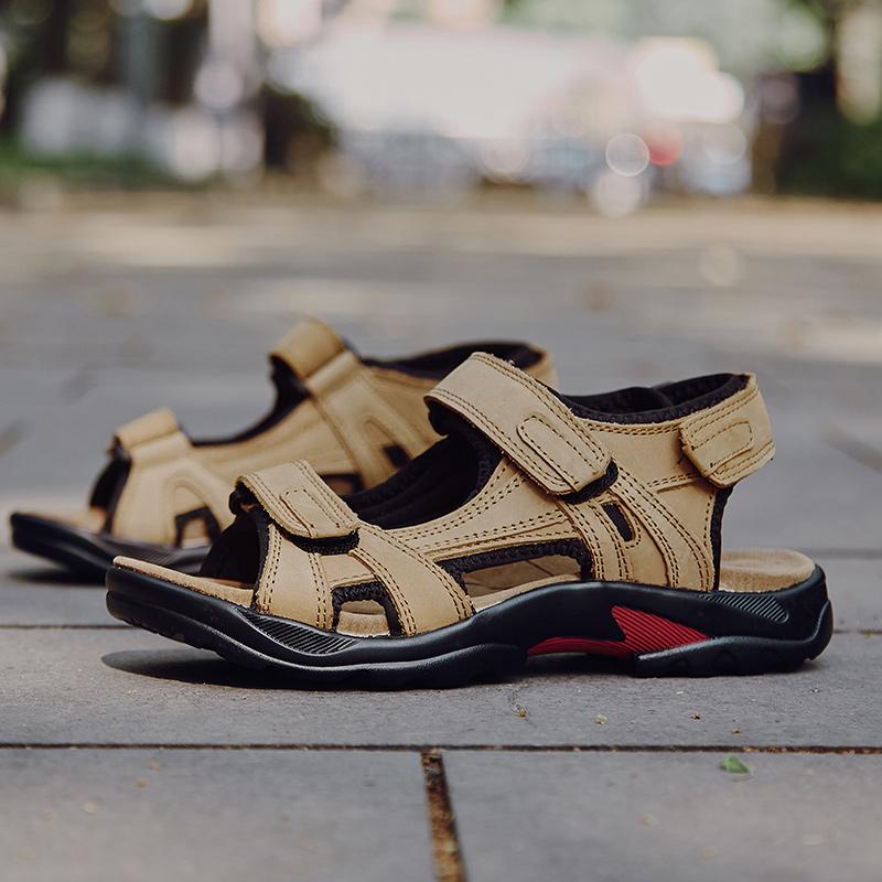 

Leather Outdoor Sandals Men Shoes Comfortable Male Sandalias Chaussure High Quality Shoes Men Sandals Big Size 48 48 хакі