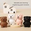 Wooden Bear Figurine Cute Decorative Accent Piece For Shelves Desks Bookshelves Basswood Design
