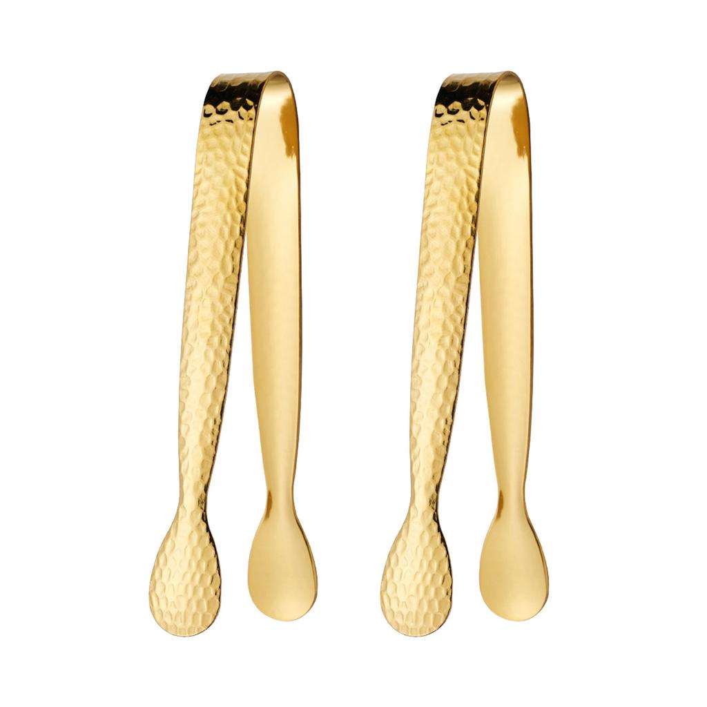 Pakke med 2 Mini Isbiterklyper i Rustfritt Stål Sukkerklyper For Selskaper og Daglig Bruk på Kjøkken eller Bar Isbøtte