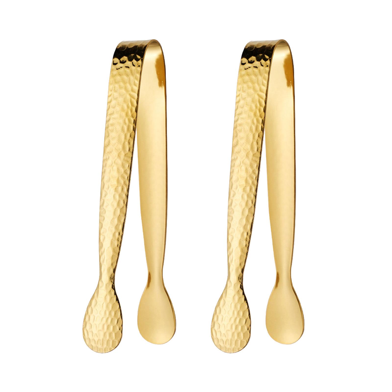 

Упаковка из 2 мини-щипцов для льда из нержавеющей стали, щипцы для кубиков сахара для вечеринок и ежедневного использования на кухне или в баре, ведерко для льда золотой