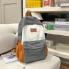Schoolbag Mori simple contrasting color student schoolbag splicing fashionable versatile casual large-capacity male and female campus backpack