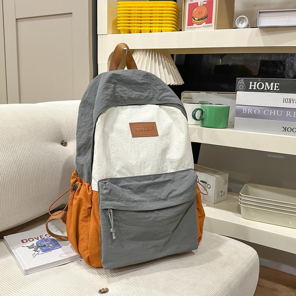 Schoolbag Mori simple contrasting color student schoolbag splicing fashionable versatile casual large-capacity male and female campus backpack