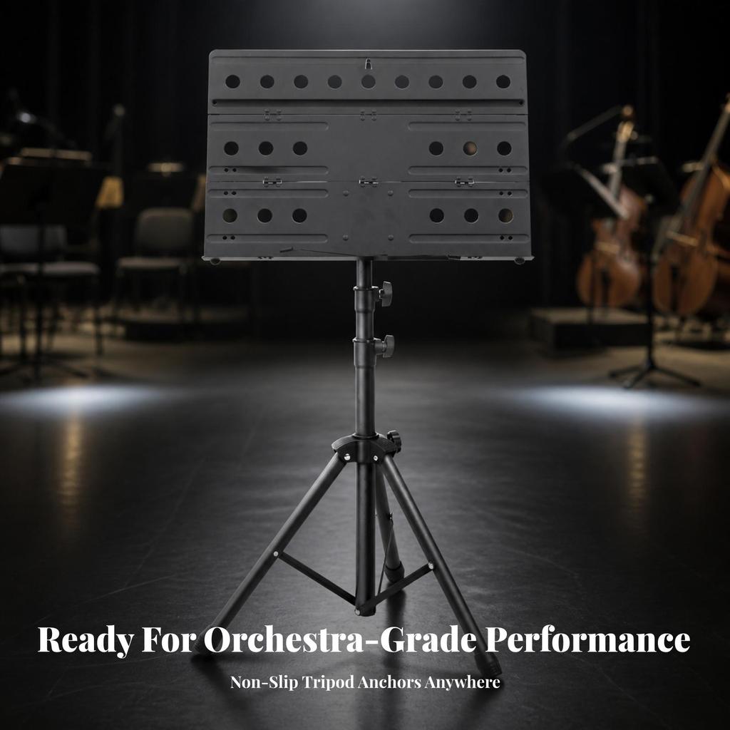 Iron Music Stand with Three-Panel Rest Folding for Classrooms