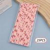 Pink Strawberry Paper Straws Set for Summer Fruit Themed Party Decorations Seaside Beach Birthday Celebration Festive Tableware