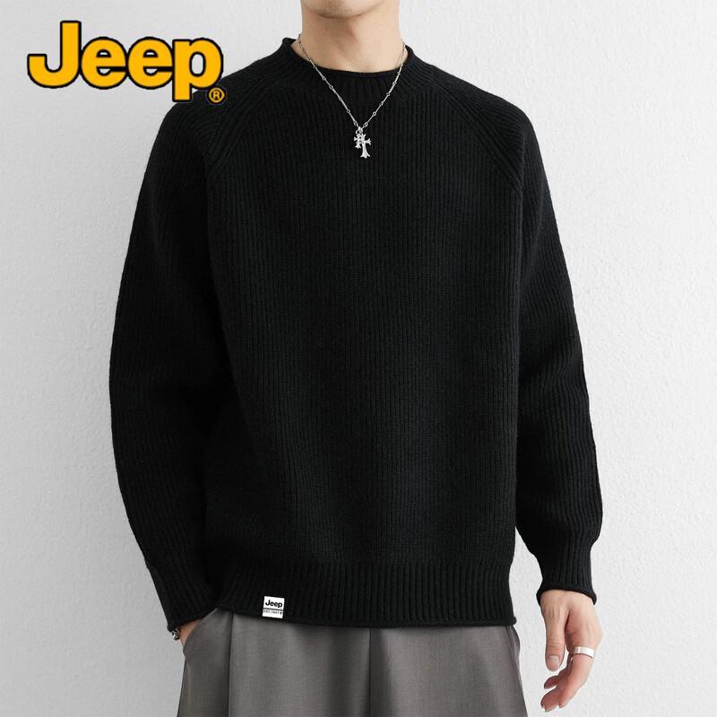 JEEP Men's Heavyweight Crew Neck Knit Sweater