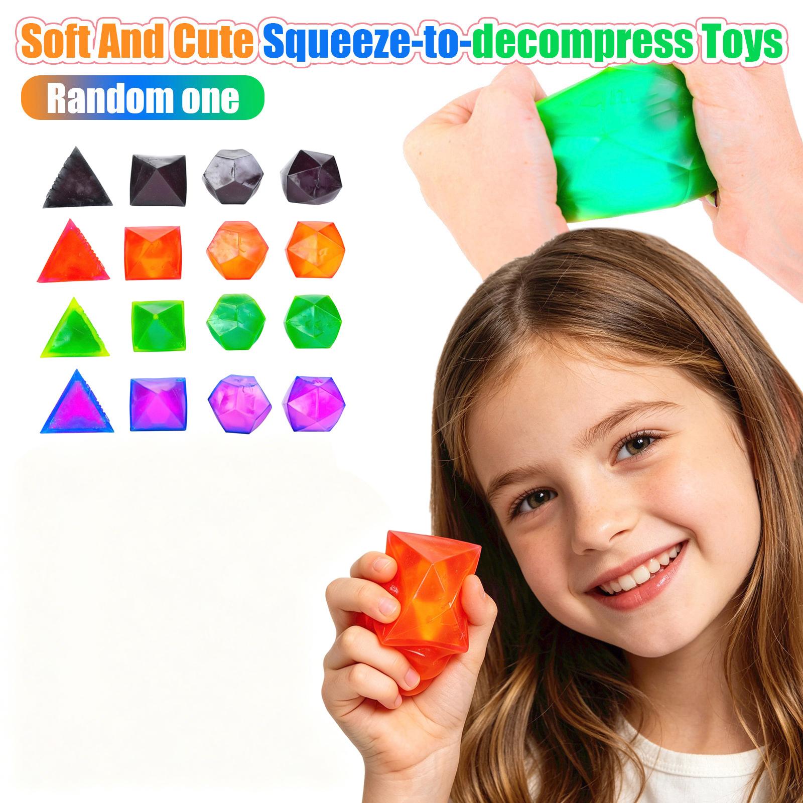 

PolySquish Exploration Series Random Shape Sensory Squeeze Toys Set for Stress Relief and Tactile Play Assorted Geometric Designs One Size