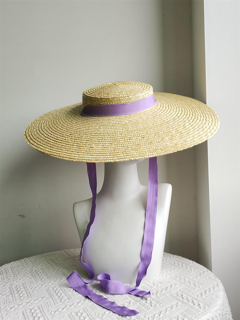 Oversized Brim Sun Hat Women's Straw Hat Beach Hat European and American Fashion Catwalk Flat Hat Chapeau Femme 2025