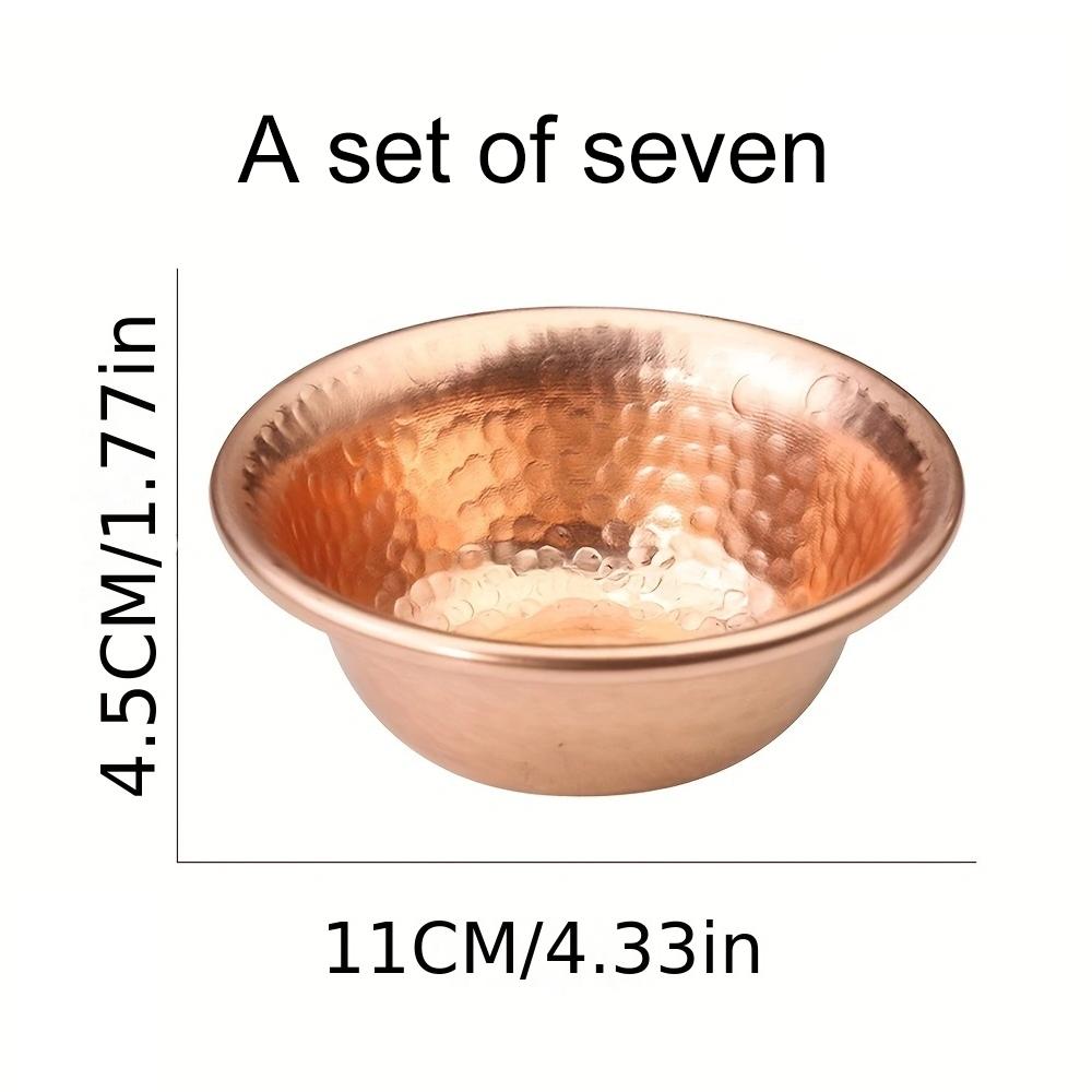 Bol de alimentare cu apă din cupru pur nepalez, cu model de ciocan lucrat manual, bol cu ​​apă sfințită pentru provizii budiste Buddha