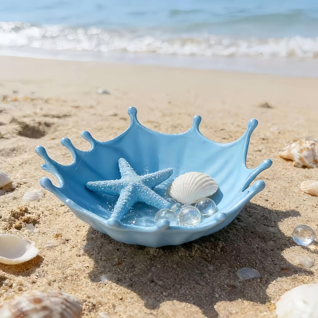 Water Splash Pattern Desktop Storage Tray, Nordic Style Jewelry Organizer, Holds Rings, Earrings, Keys & Cosmetics
