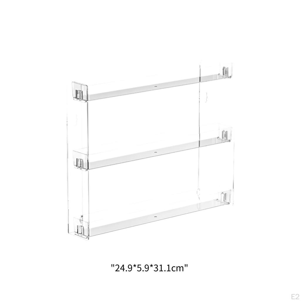 3 Tiers Acrylic Nail Polish Wall Rack Versatile Accessory Simple Assembly Transparent Essential Oils
