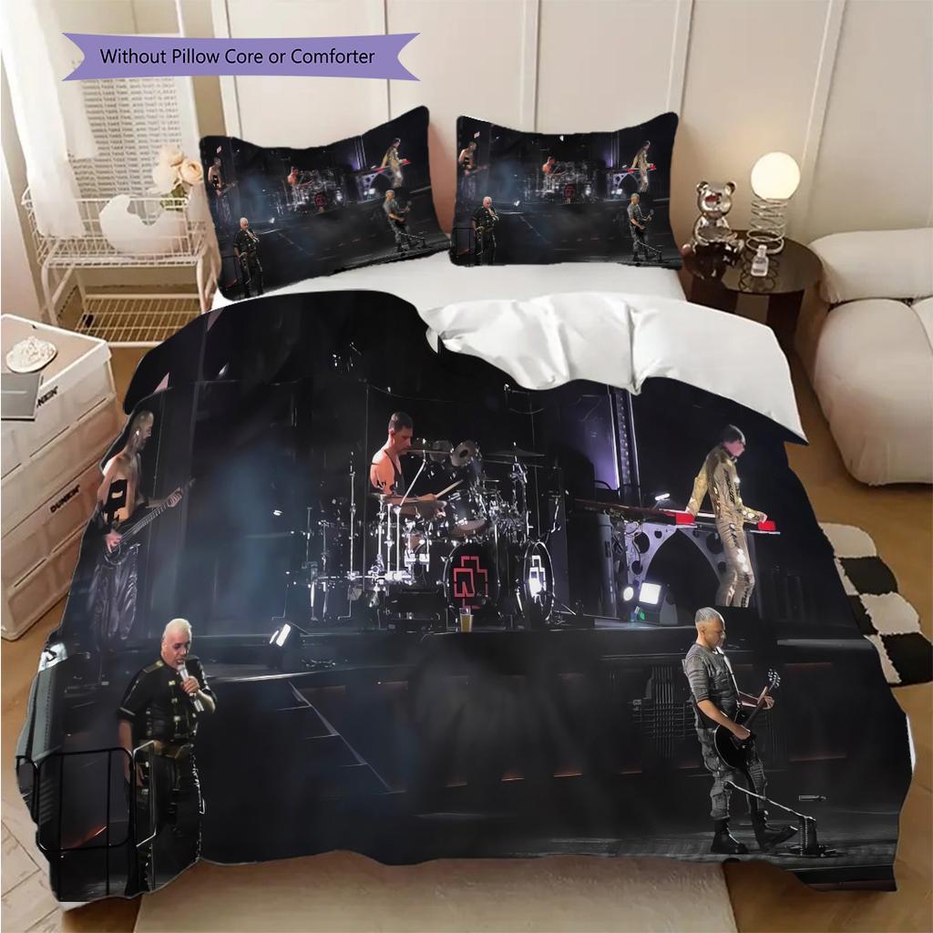 Rock Concert Energy Bedding (1 * Duvet Cover + 2 * Pillowcase, Without Core) 2D Flat Christmas Birthday Gift Duvet Cover and Pillowcase Bedding Set