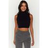 and American Foreign Trade Women's Clothing Top Pullover Sexy Turtleneck Open Back Sleeveless Midriff-Baring Short All-Match Small Vest for Women