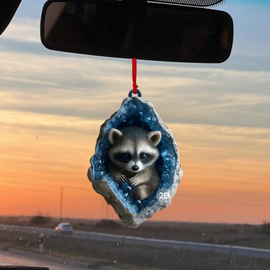 Forest Animal Ornaments 2D Acrylic Hanging Decor with Owl Squirrel Rabbit Designs Indoor Outdoor Christmas Tree Decoration