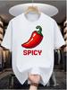 Unisexs Spicy Chili Pepper Tee Korean Graphic Pixel Streetwear Summer TShirt