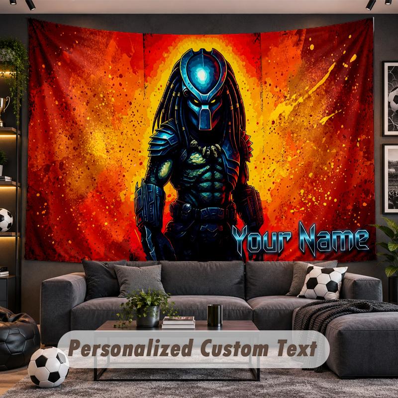 Predator Personalized Tapestry Support Custom Name, Wall Art Home Decoration
