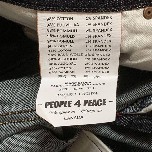 USED/PEOPLE 4 PEACE/Denim Pants/W32 L33/Made In USA/Vintage Style