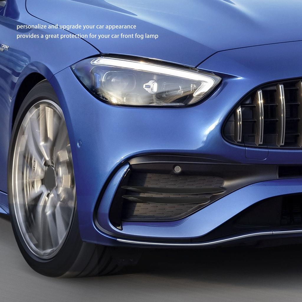 4 Pcs Front Fog Light Grille Trim Eyelid Eyebrow Wind Knife Strip Replacement for  ‑  C‑Class W206  06