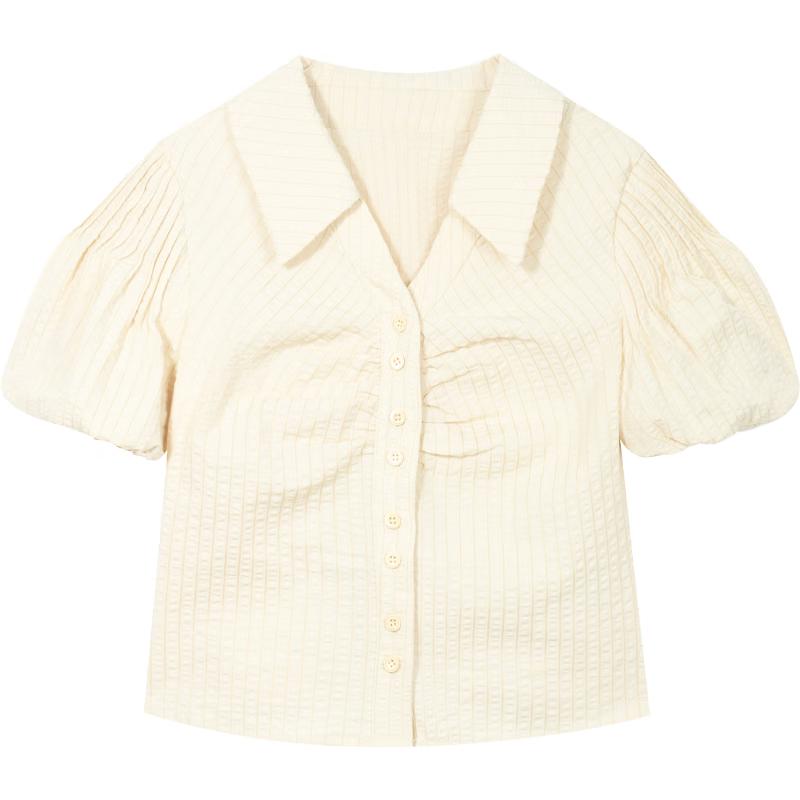 Mishow Women's Textured Bubble Cotton Slim Fit Polo Shirt