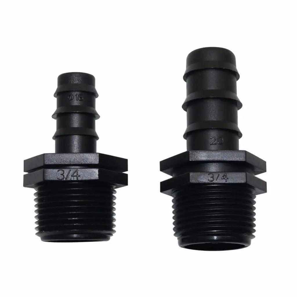 1/2"Male/Female Thread To DN16mm Interface Barb Connector Elbow Tee Straight Drip Irrigation Pipe Joint For Micro-Spray Watering